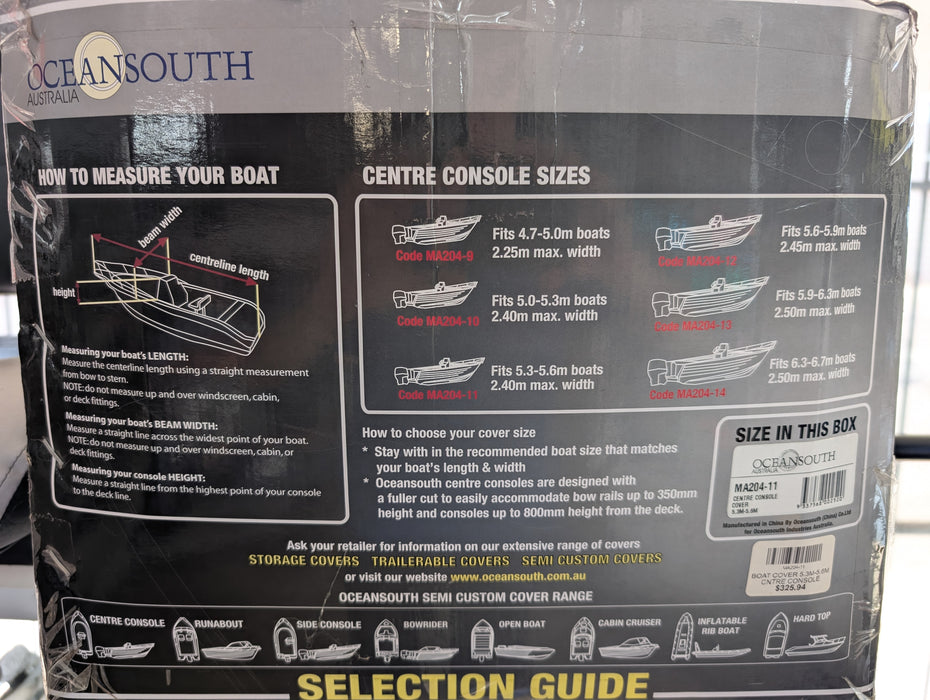 Oceansouth Center Console Boat Cover