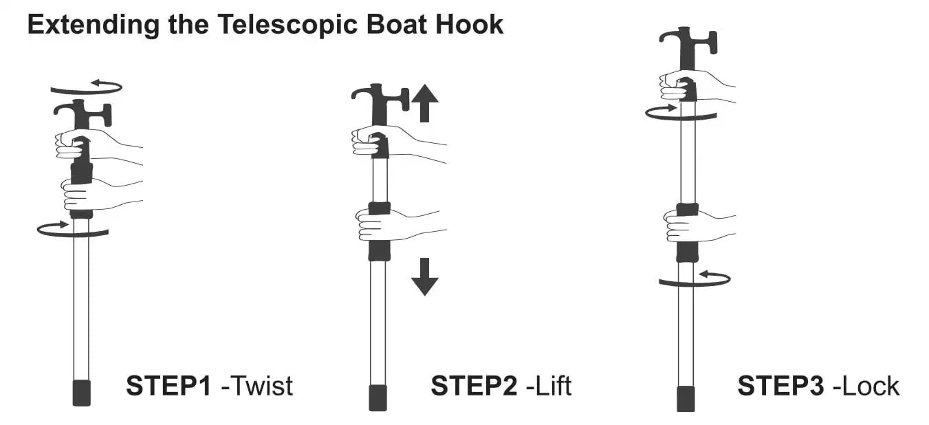 Boat Hook Telescopic 1180-2040mm (MA004)