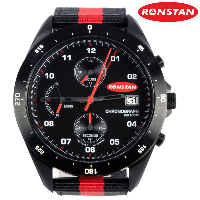 Ronstan Clearstart Analogue Watch, Matt Black, Stainless Steel (RF4056)