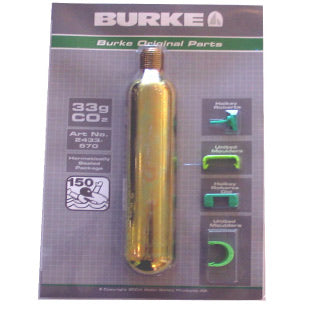 Burke 33g Co2 Recharge Kit - Cylinder with safety indicator (IB2)